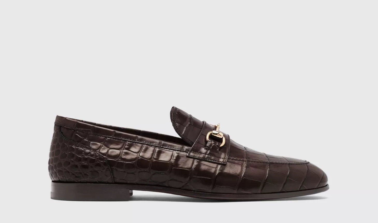 Manner Scarosso Halbschuhe>Alessandro Dunkelbraunes Krokoleder
