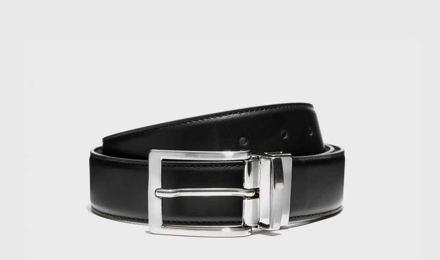 Manner Scarosso Gürtel>Cintura Reversibile Liscia Nera/Marrone