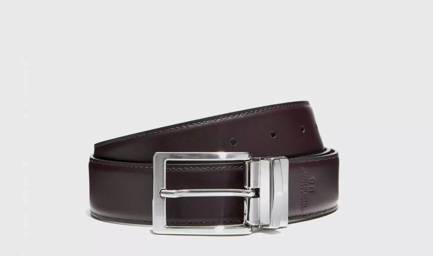 Manner Scarosso Gürtel>Cintura Reversibile Liscia Nera/Marrone