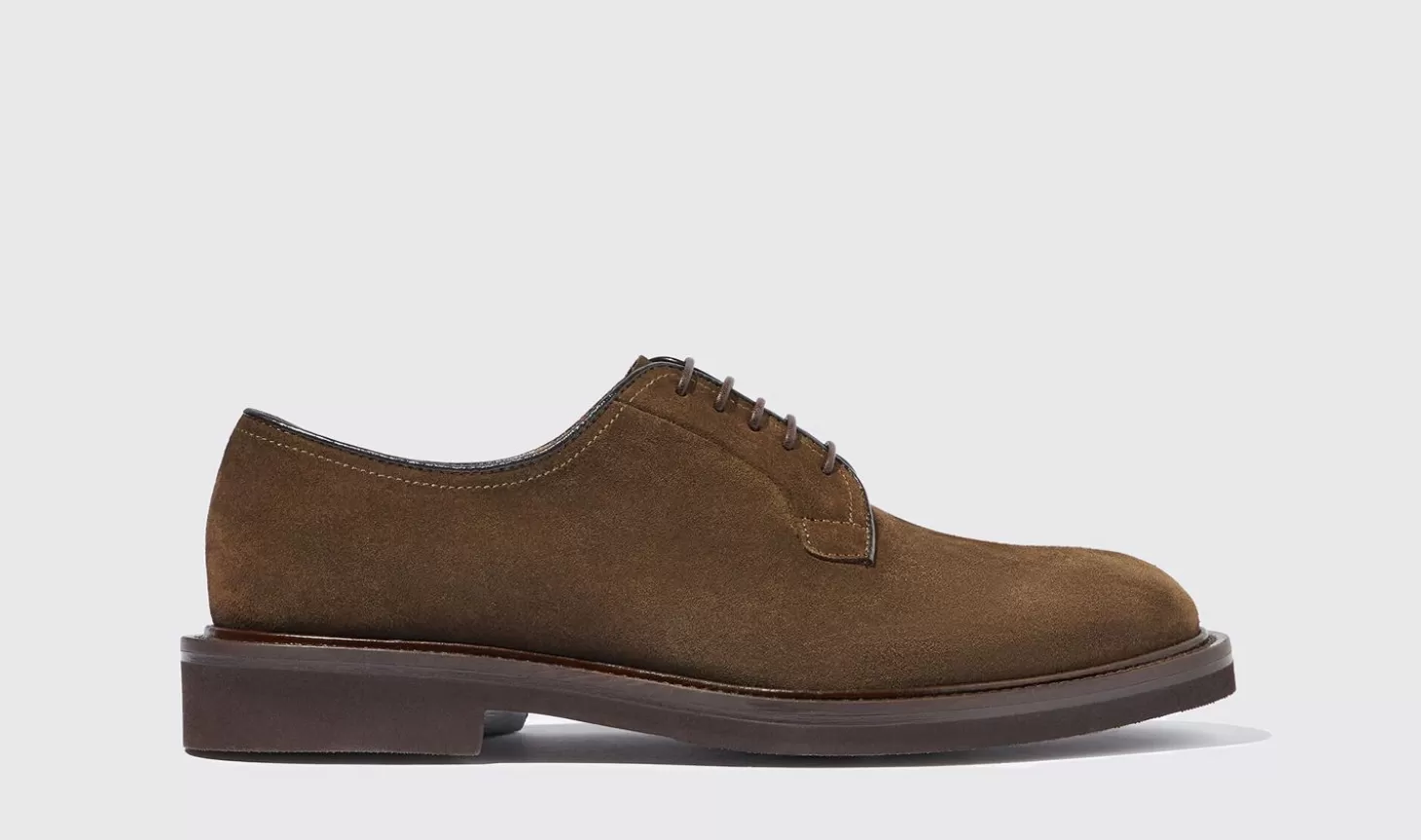 Manner Scarosso Derbys>Harry Grunes Wildleder