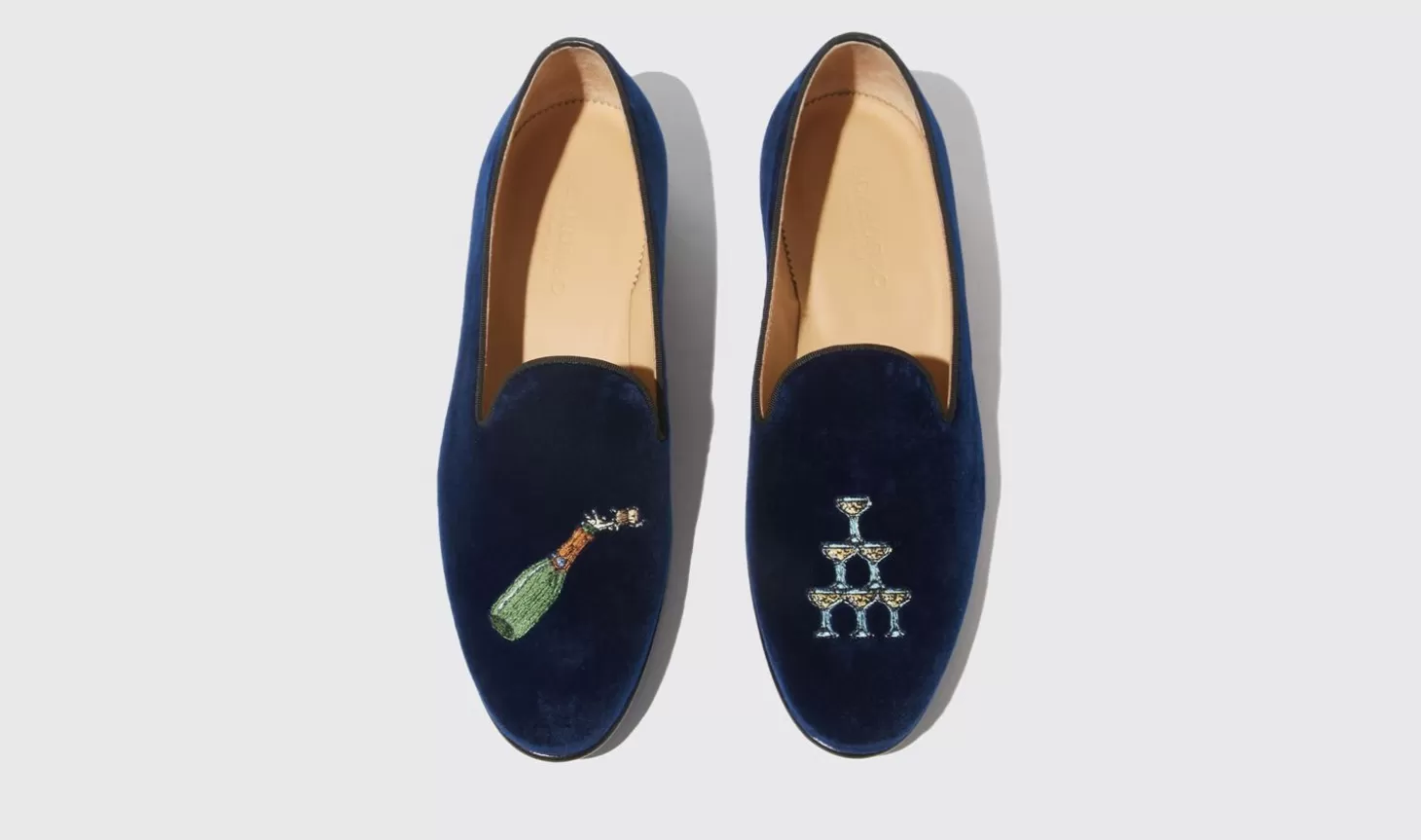 Manner Scarosso Hausschuhe>Jay Blue Velvet